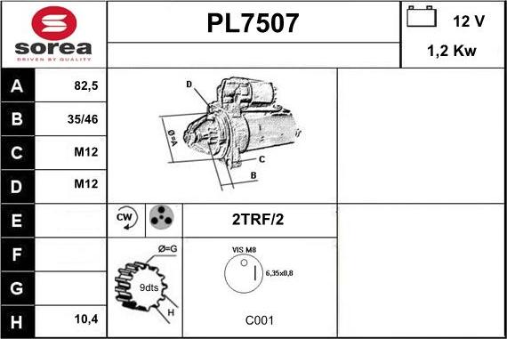 Sera PL7507 - Стартер vvparts.bg