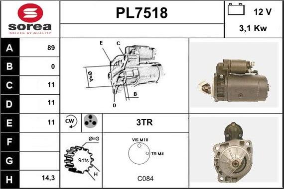 Sera PL7518 - Стартер vvparts.bg