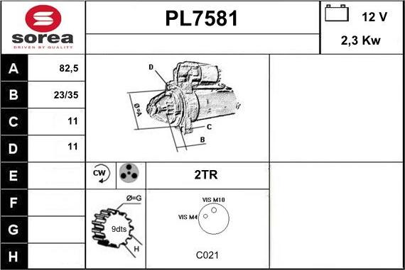 Sera PL7581 - Стартер vvparts.bg