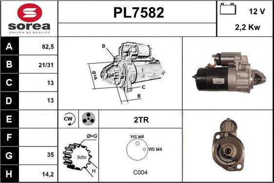 Sera PL7582 - Стартер vvparts.bg