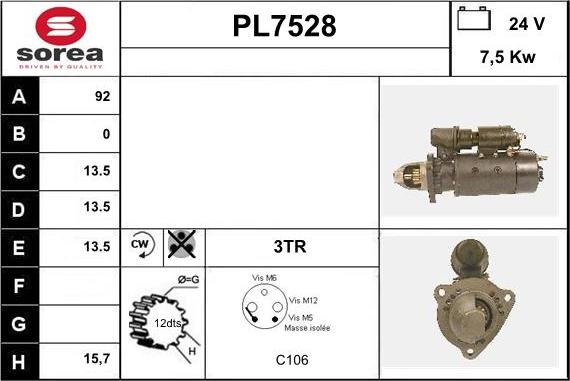 Sera PL7528 - Стартер vvparts.bg