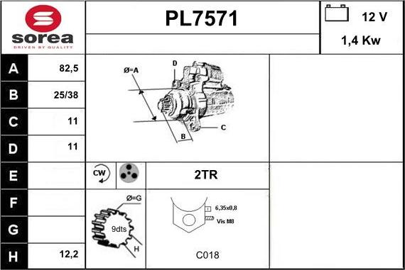 Sera PL7571 - Стартер vvparts.bg