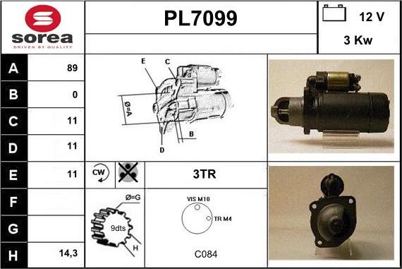 Sera PL7099 - Стартер vvparts.bg