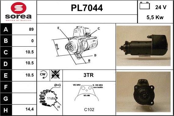 Sera PL7044 - Стартер vvparts.bg