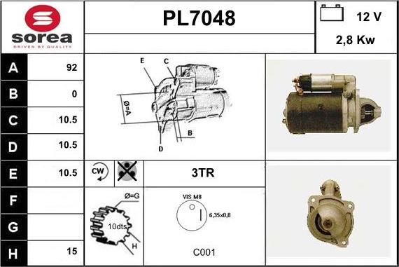 Sera PL7048 - Стартер vvparts.bg