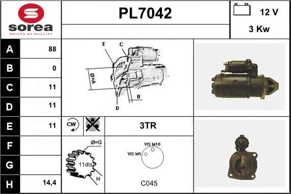 Sera PL7042 - Стартер vvparts.bg