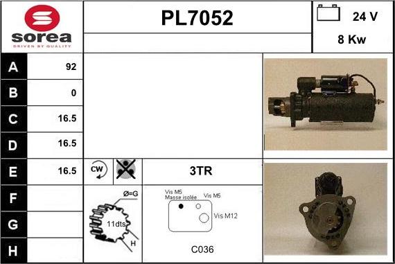 Sera PL7052 - Стартер vvparts.bg