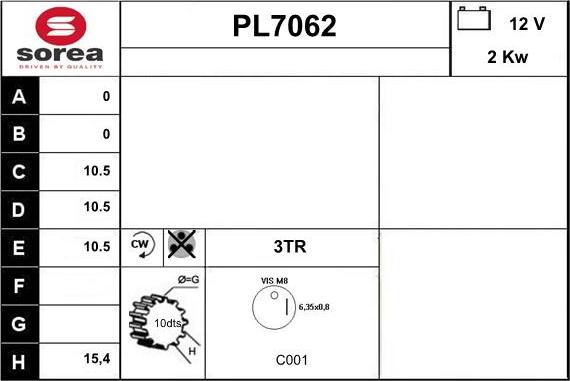 Sera PL7062 - Стартер vvparts.bg