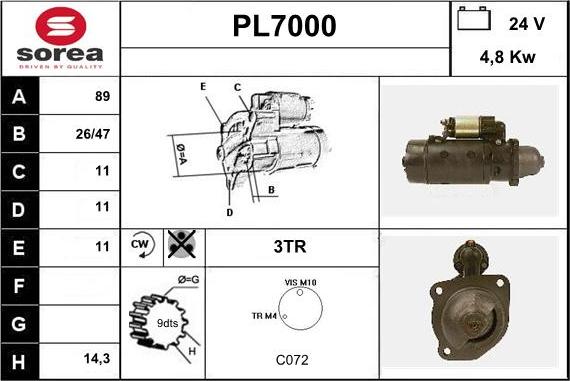 Sera PL7000 - Стартер vvparts.bg