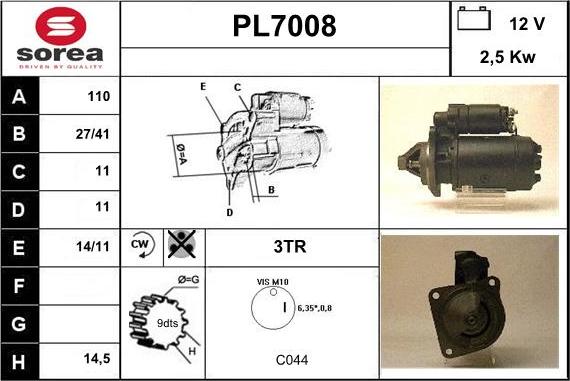 Sera PL7008 - Стартер vvparts.bg