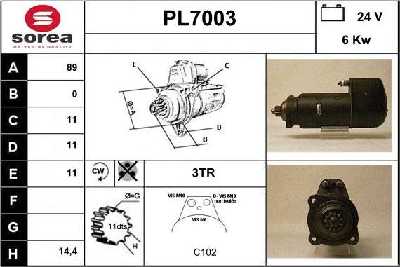 Sera PL7003 - Стартер vvparts.bg