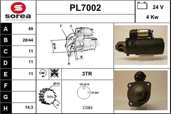 Sera PL7002 - Стартер vvparts.bg