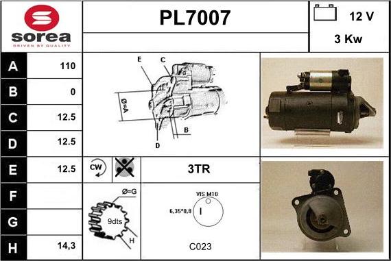 Sera PL7007 - Стартер vvparts.bg