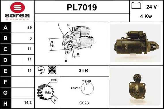 Sera PL7019 - Стартер vvparts.bg