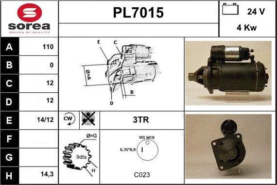 Sera PL7015 - Стартер vvparts.bg