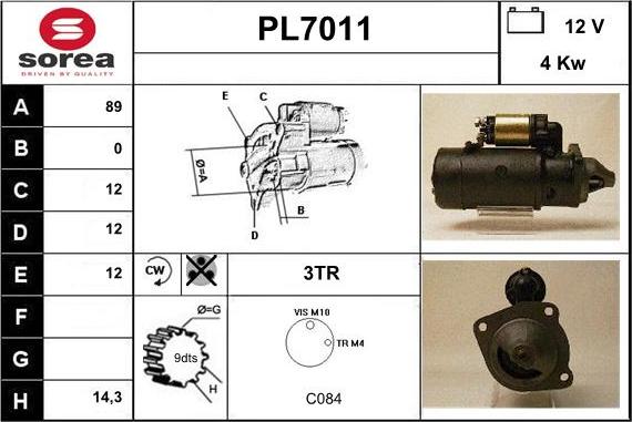 Sera PL7011 - Стартер vvparts.bg