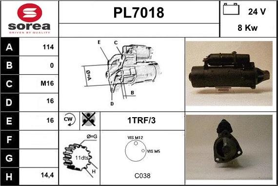 Sera PL7018 - Стартер vvparts.bg