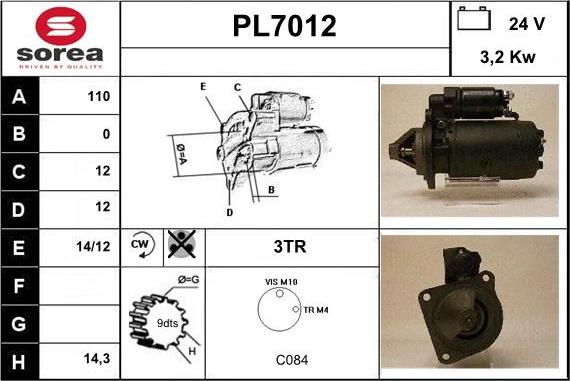 Sera PL7012 - Стартер vvparts.bg