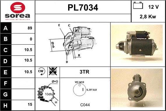 Sera PL7034 - Стартер vvparts.bg