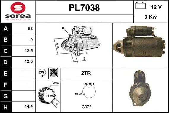 Sera PL7038 - Стартер vvparts.bg