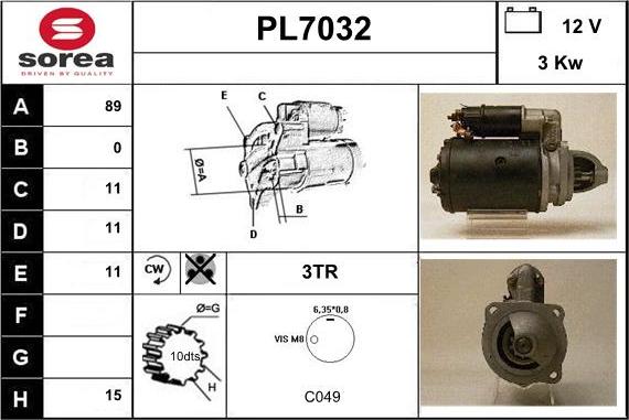 Sera PL7032 - Стартер vvparts.bg