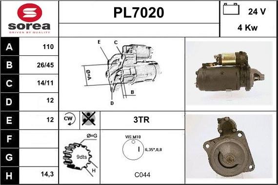 Sera PL7020 - Стартер vvparts.bg