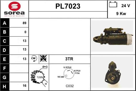 Sera PL7023 - Стартер vvparts.bg