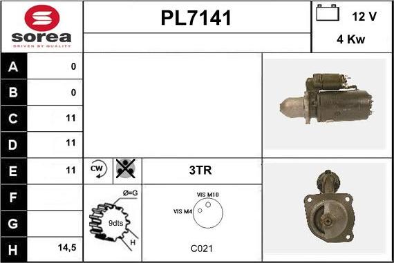 Sera PL7141 - Стартер vvparts.bg