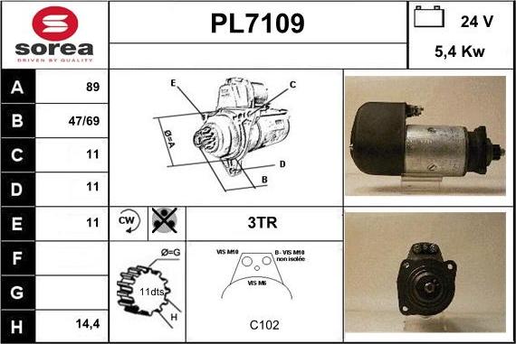 Sera PL7109 - Стартер vvparts.bg