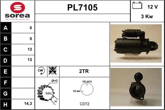 Sera PL7105 - Стартер vvparts.bg