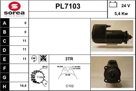 Sera PL7103 - Стартер vvparts.bg