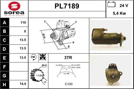 Sera PL7189 - Стартер vvparts.bg