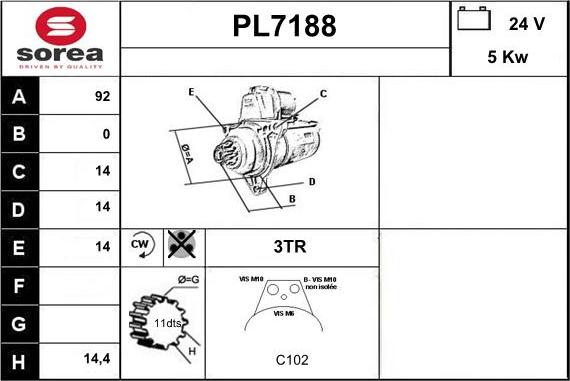 Sera PL7188 - Стартер vvparts.bg