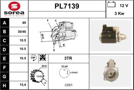 Sera PL7139 - Стартер vvparts.bg