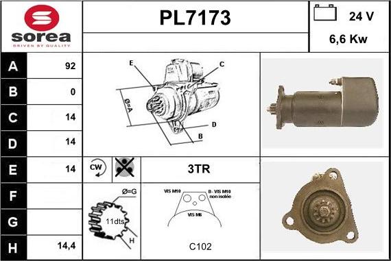 Sera PL7173 - Стартер vvparts.bg