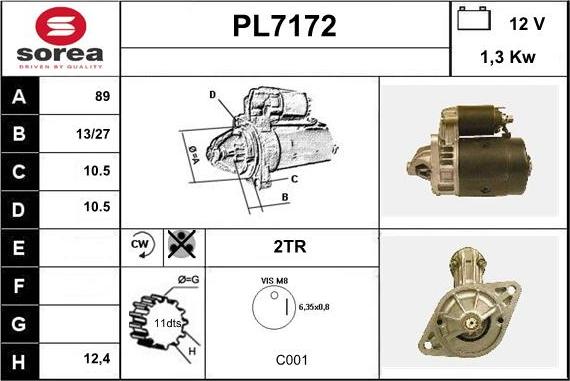 Sera PL7172 - Стартер vvparts.bg