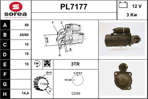 Sera PL7177 - Стартер vvparts.bg