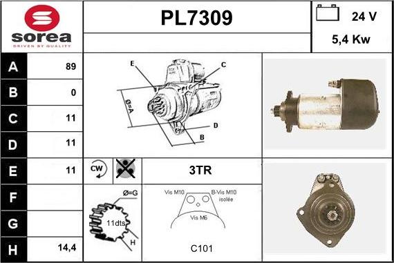 Sera PL7309 - Стартер vvparts.bg