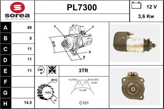 Sera PL7300 - Стартер vvparts.bg