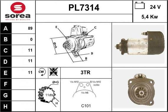 Sera PL7314 - Стартер vvparts.bg