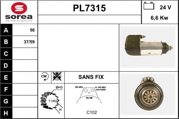 Sera PL7315 - Стартер vvparts.bg