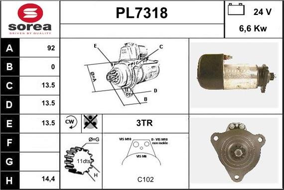 Sera PL7318 - Стартер vvparts.bg