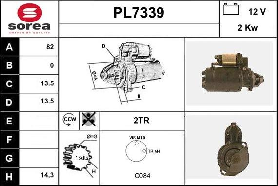 Sera PL7339 - Стартер vvparts.bg