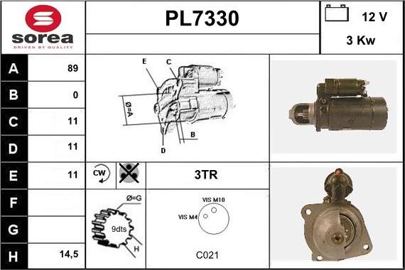 Sera PL7330 - Стартер vvparts.bg