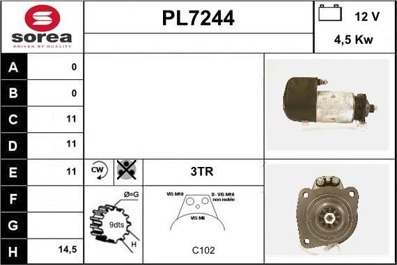 Sera PL7244 - Стартер vvparts.bg