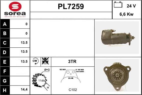 Sera PL7259 - Стартер vvparts.bg