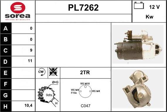 Sera PL7262 - Стартер vvparts.bg