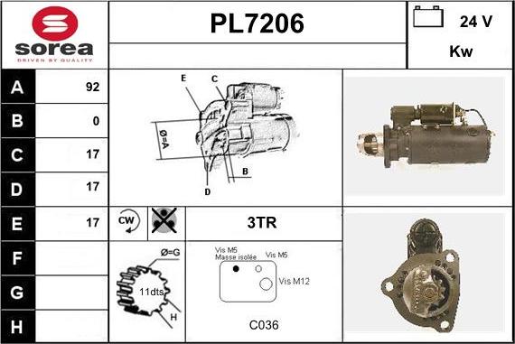 Sera PL7206 - Стартер vvparts.bg