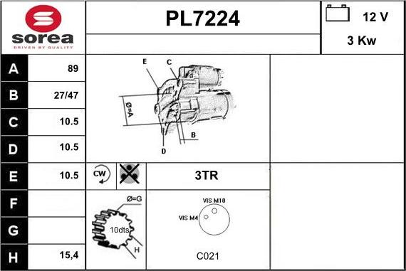 Sera PL7224 - Стартер vvparts.bg