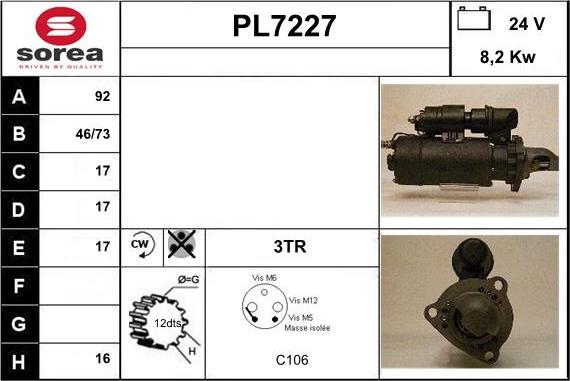 Sera PL7227 - Стартер vvparts.bg